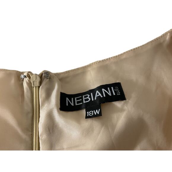 Nebiani Women's 18W Gold 2-Piece Dress Suit Formal Polka Dot STAIN ON FRONT - Picture 10 of 16